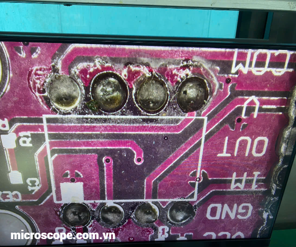 Hình ảnh kiểm tra bảng mạch nhỏ bằng kính hiển vi SV-4800H