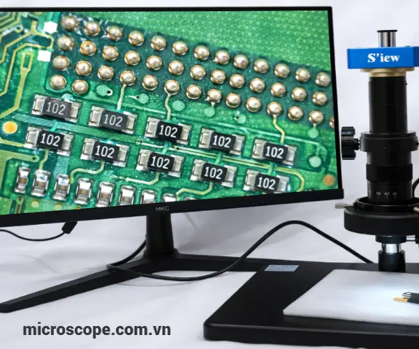 Kính hiển vi kỹ thuật số SV-3800H soi mạch thực tế
