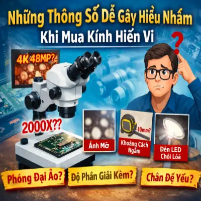 Bài viết nêu ra các thông số dễ gây hiểu lầm cho kính hiển vi