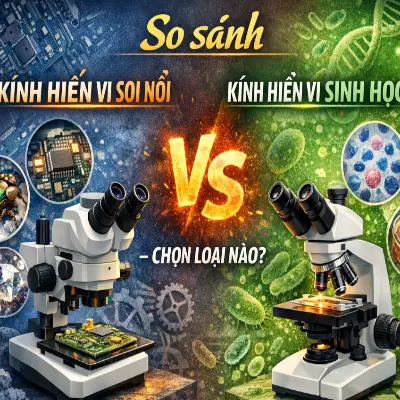Hình nền bài viết kính hiển vi sinh học và kính hiển vi soi nổi
